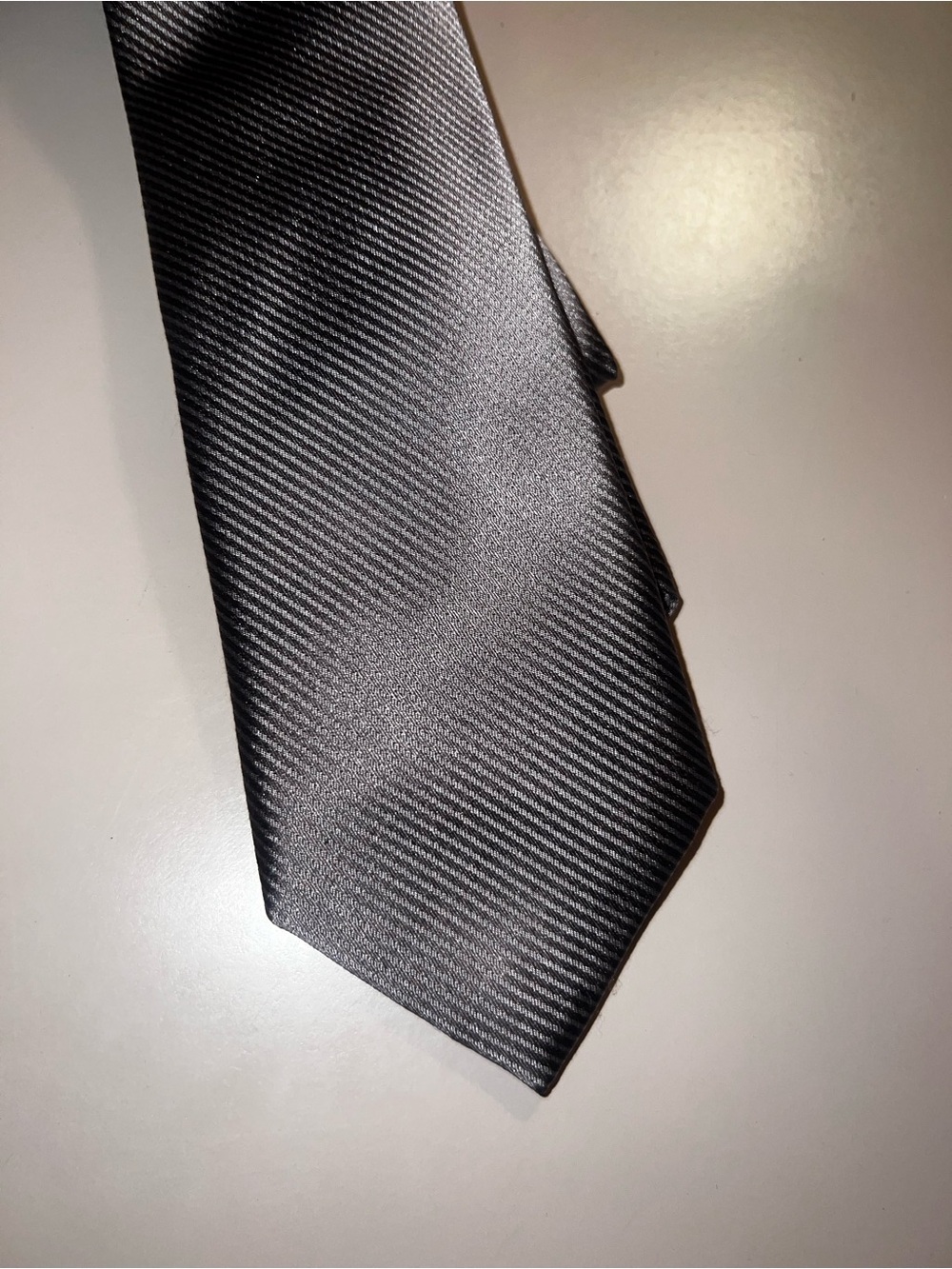 Calvin Klein Slim silver grey Diagonal Stripe Men's Tie